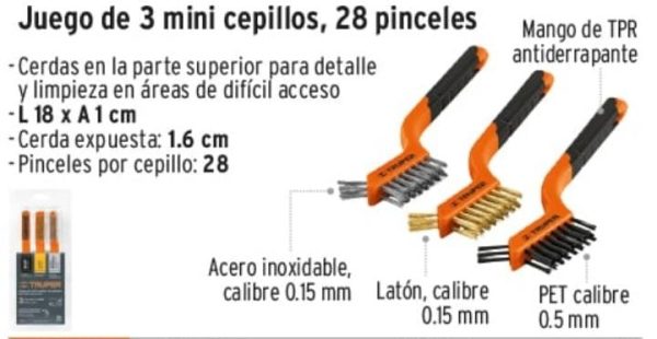 CEPILLOS ALAMBRE C/3 PZAS