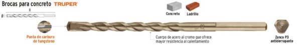 BROCA P/CONCRETO 3/16 X 4