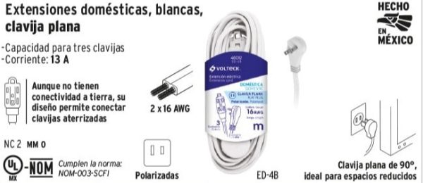 EXTENSION BLANCA  2 MTS
