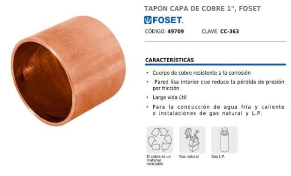 TAPON COBRE 25 MM